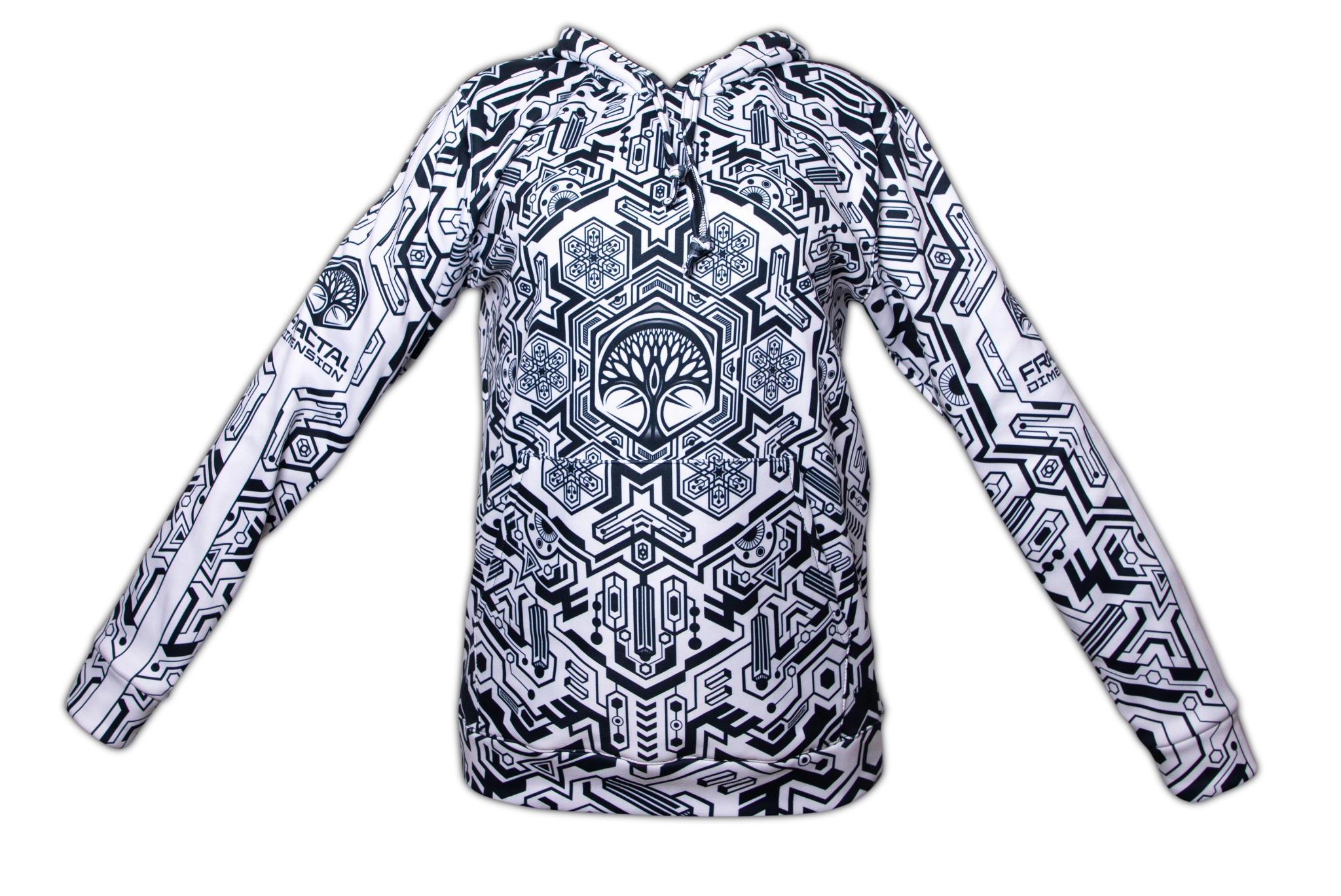 Sudadera Fractal Print B/W