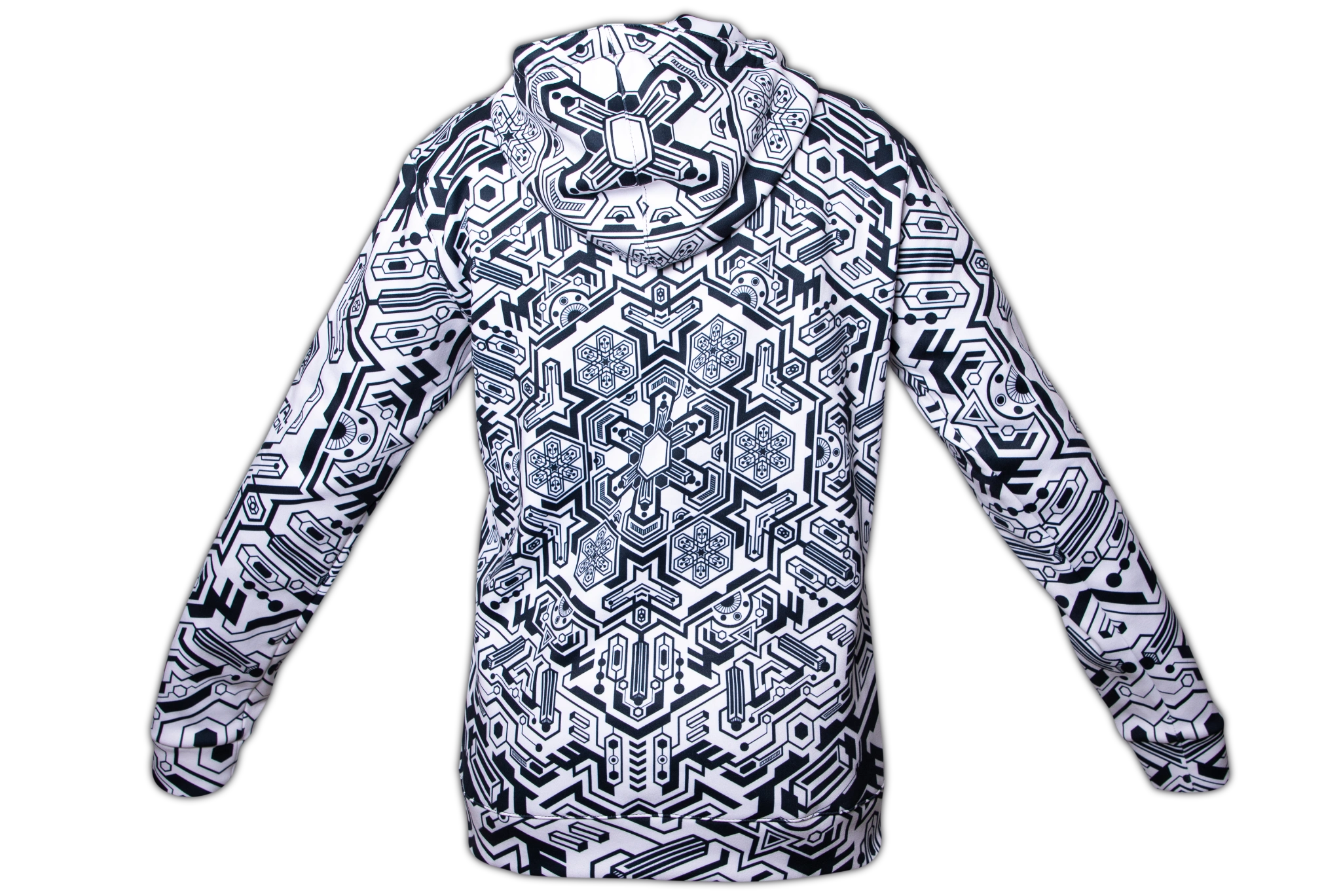 Sudadera Fractal Print B/W